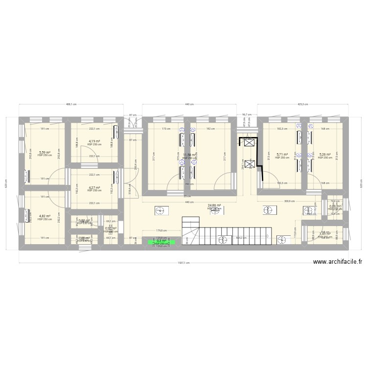 Pla n electeicite Saint Geurge Taouyah3. Plan de 14 pièces et 71 m2