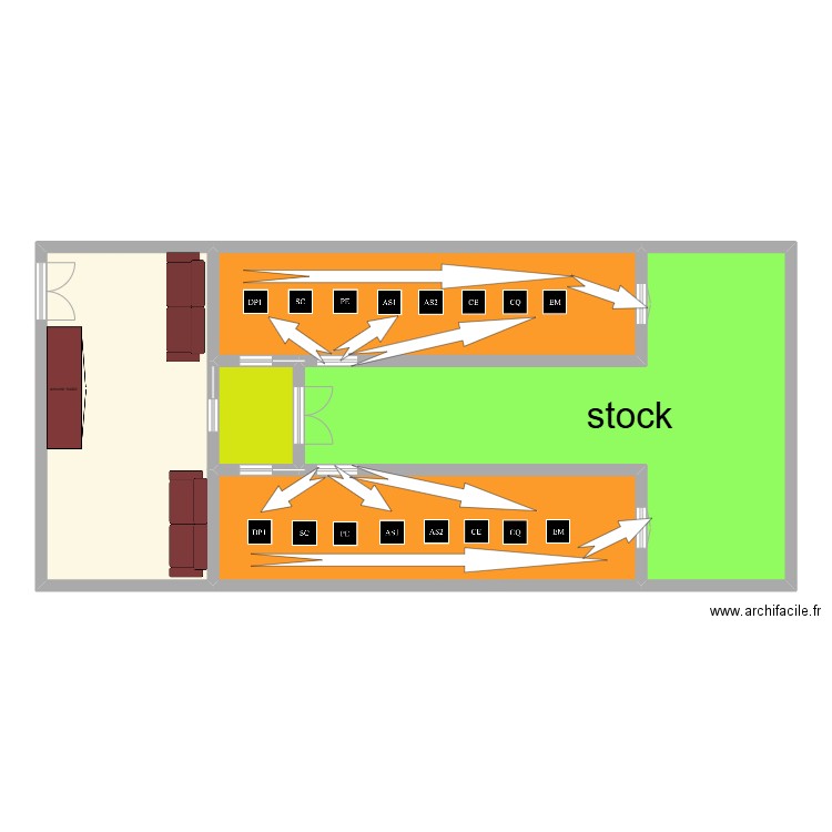 atelier 2. Plan de 5 pièces et 135 m2