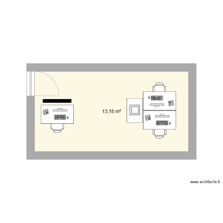 Réaménagement 1. Plan de 1 pièce et 13 m2