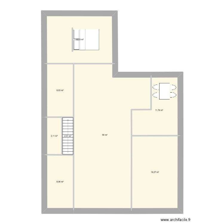 maison ideale. Plan de 8 pièces et 121 m2