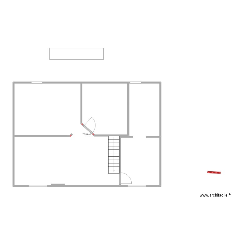 sous sol 352 v2. Plan de 1 pièce et 78 m2