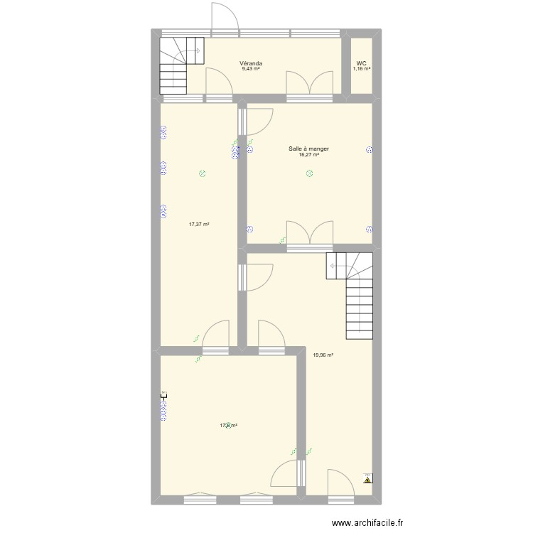 Maison Artenay RDC. Plan de 6 pièces et 82 m2