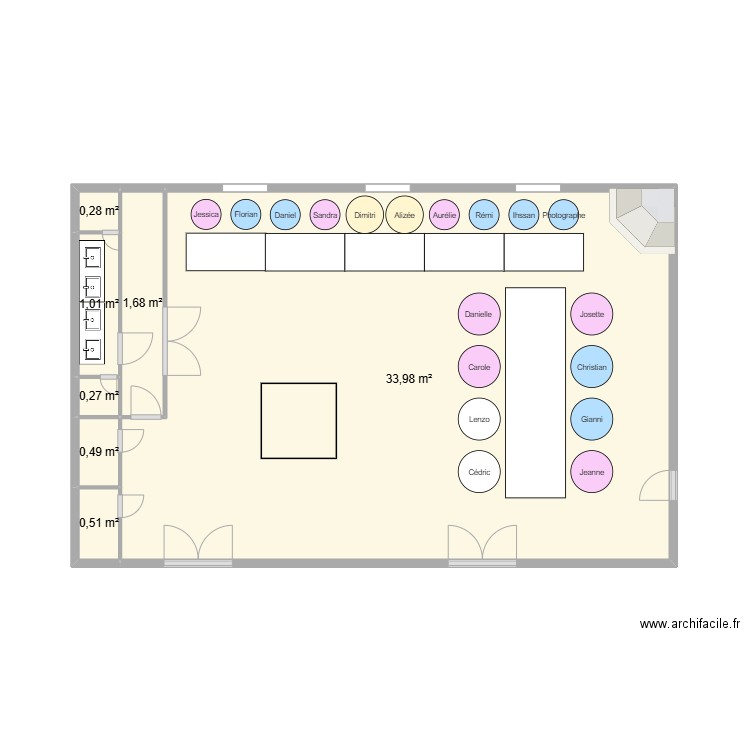 123. Plan de 7 pièces et 38 m2