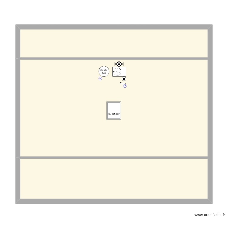 COMBLES. Plan de 1 pièce et 98 m2