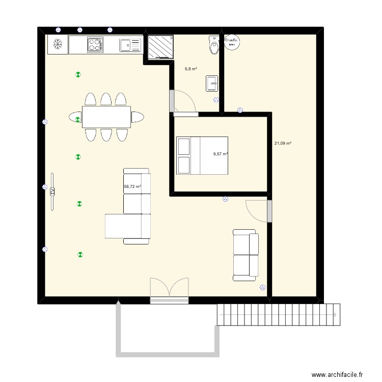 barrique. Plan de 4 pièces et 93 m2