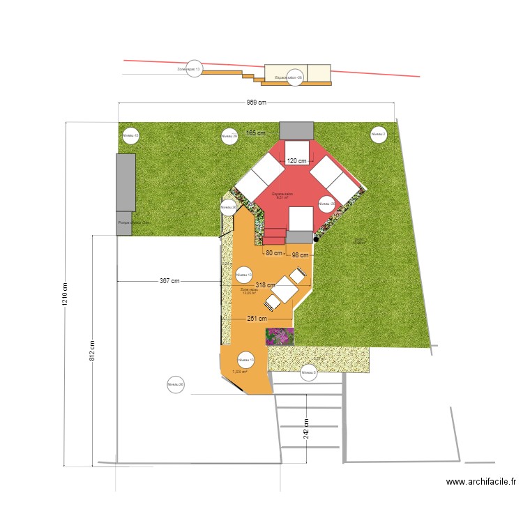 salon solution square. Plan de 1 pièce et 1 m2