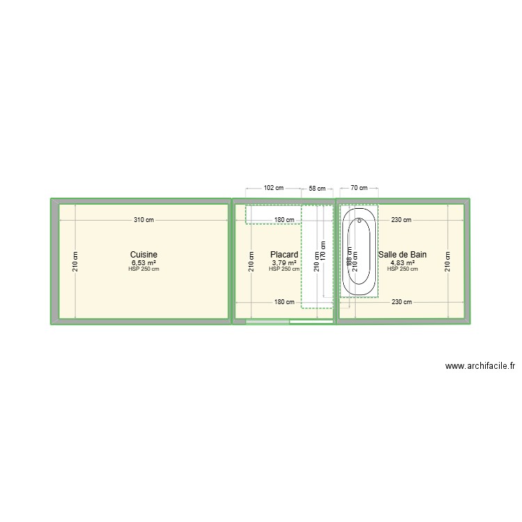 Appartement Florian. Plan de 3 pièces et 15 m2