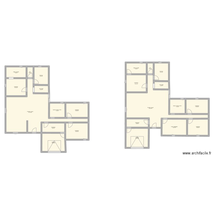 maison. Plan de 23 pièces et 292 m2