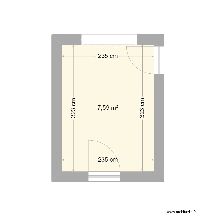 Cuisine. Plan de 1 pièce et 8 m2