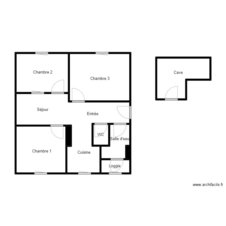 COMBADIERE. Plan de 10 pièces et 59 m2