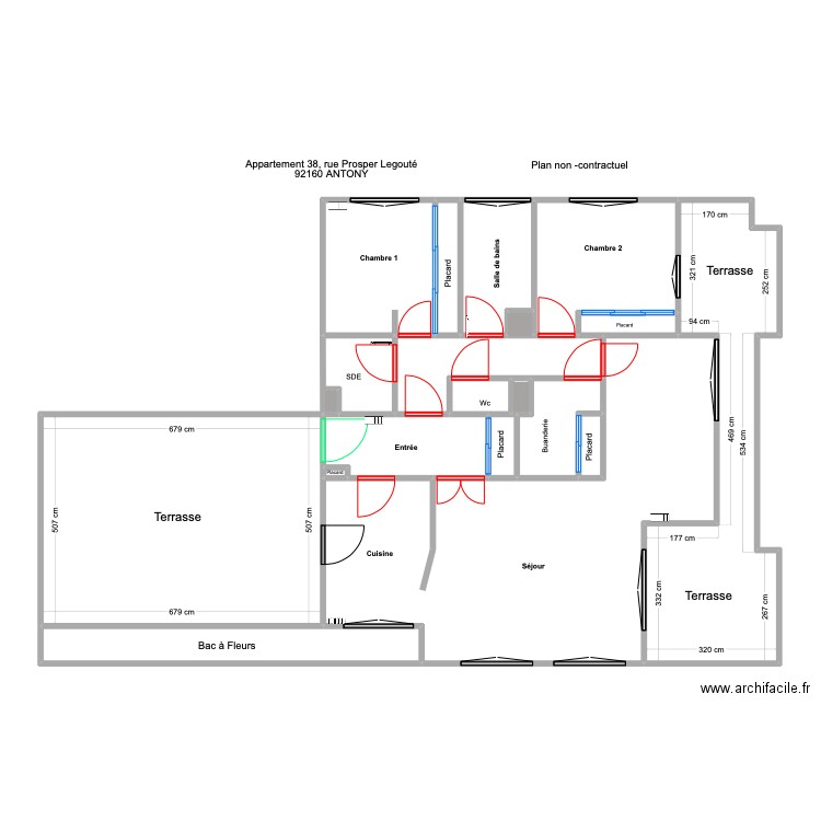 ROBIC avec MESURE avec terrasses . Plan de 19 pièces et 153 m2