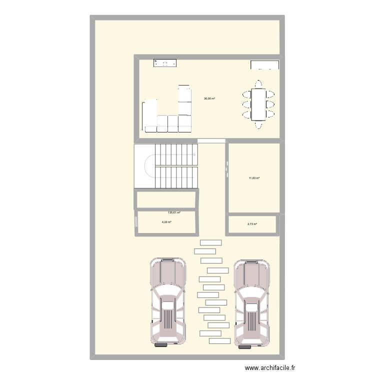 villa. Plan de 5 pièces et 197 m2