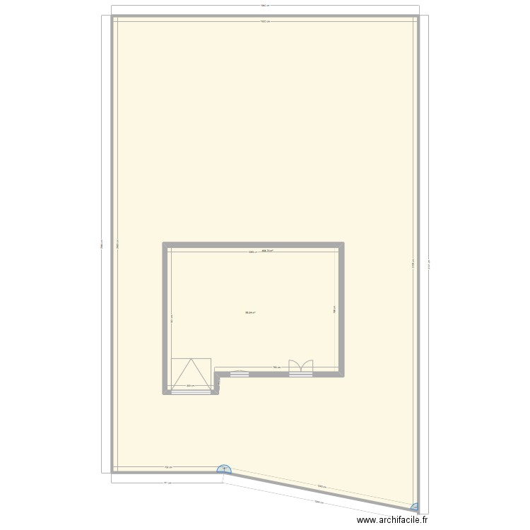 EXTENSION. Plan de 2 pièces et 654 m2