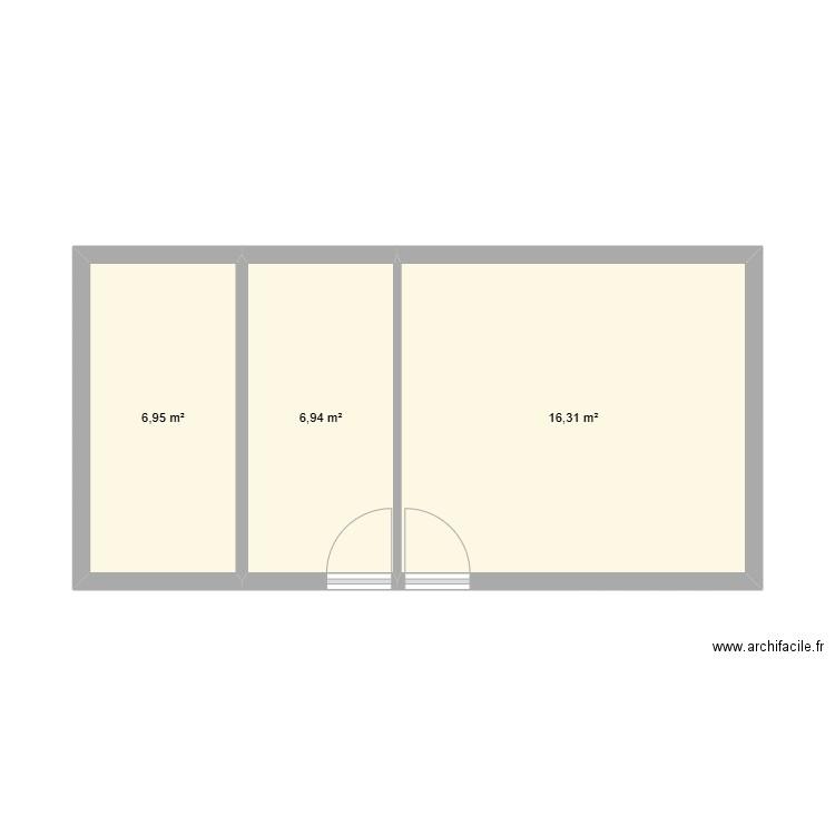 version 2. Plan de 3 pièces et 30 m2