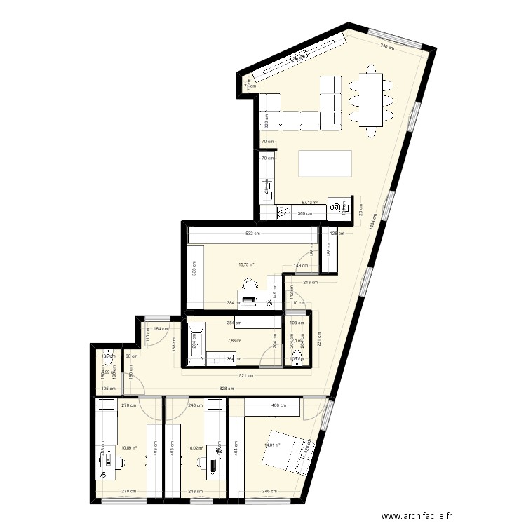 lucet 4. Plan de 8 pièces et 130 m2