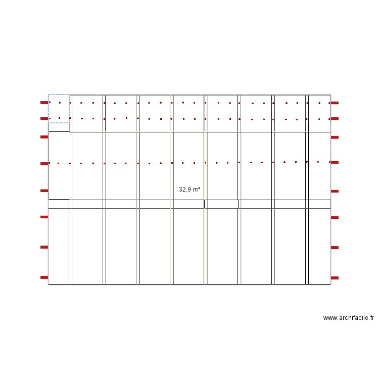 Carport. Plan de 1 pièce et 33 m2