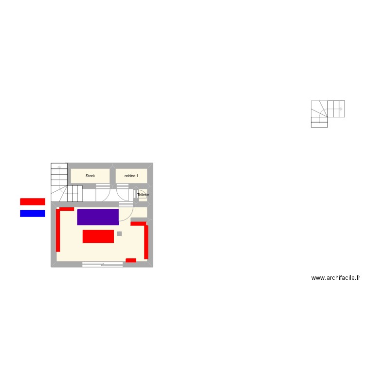 Yves rocher rdc. Plan de 4 pièces et 15 m2