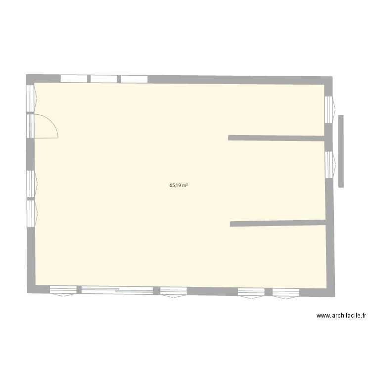 Ambialet . Plan de 1 pièce et 65 m2