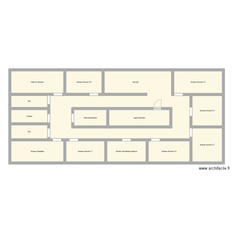 Bureau . Plan de 15 pièces et 201 m2