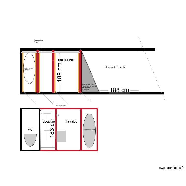 elevation . Plan de 9 pièces et 12 m2