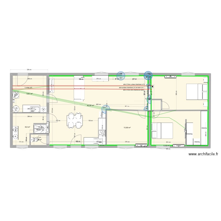 plan  maison derrière electricité. Plan de 11 pièces et 99 m2