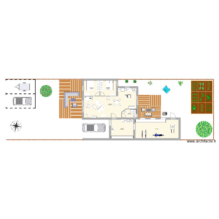 Maison Pascal. Plan de 6 pièces et 116 m2