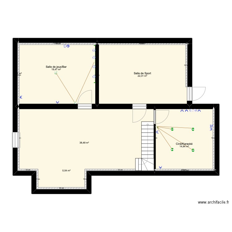 Sylvain. Plan de 9 pièces et 95 m2