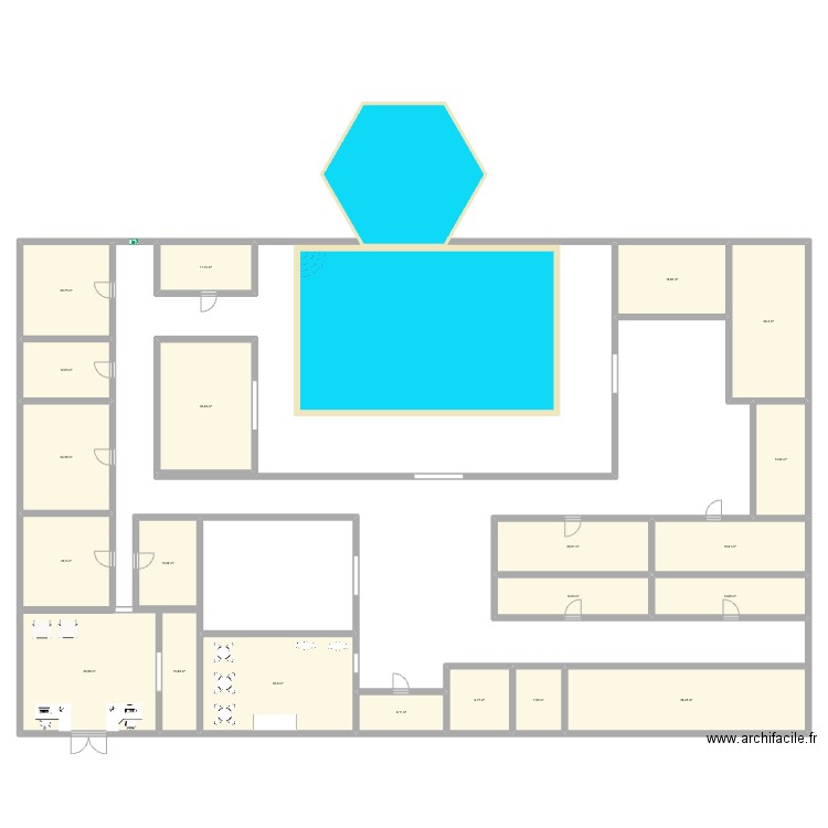 SPA SPORTIF. Plan de 21 pièces et 418 m2