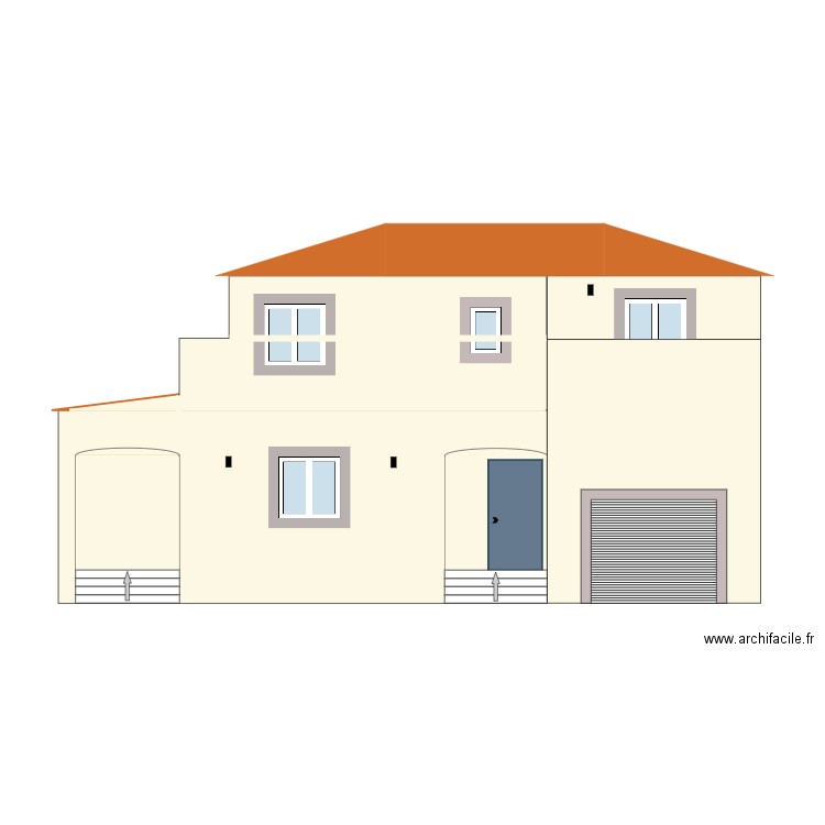 FACADE AVANT 1. Plan de 2 pièces et 101 m2