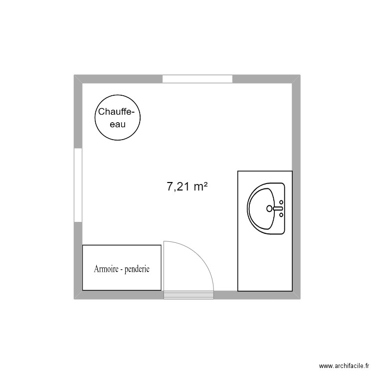 Sall de bain SS. Plan de 1 pièce et 7 m2