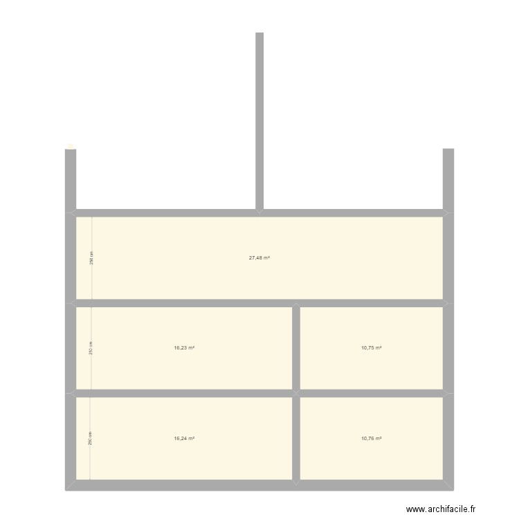 SSF Coupe 1. Plan de 5 pièces et 81 m2