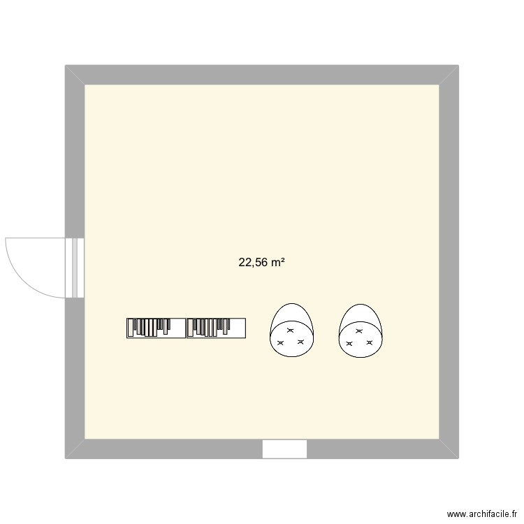 Bibliothèque . Plan de 1 pièce et 23 m2