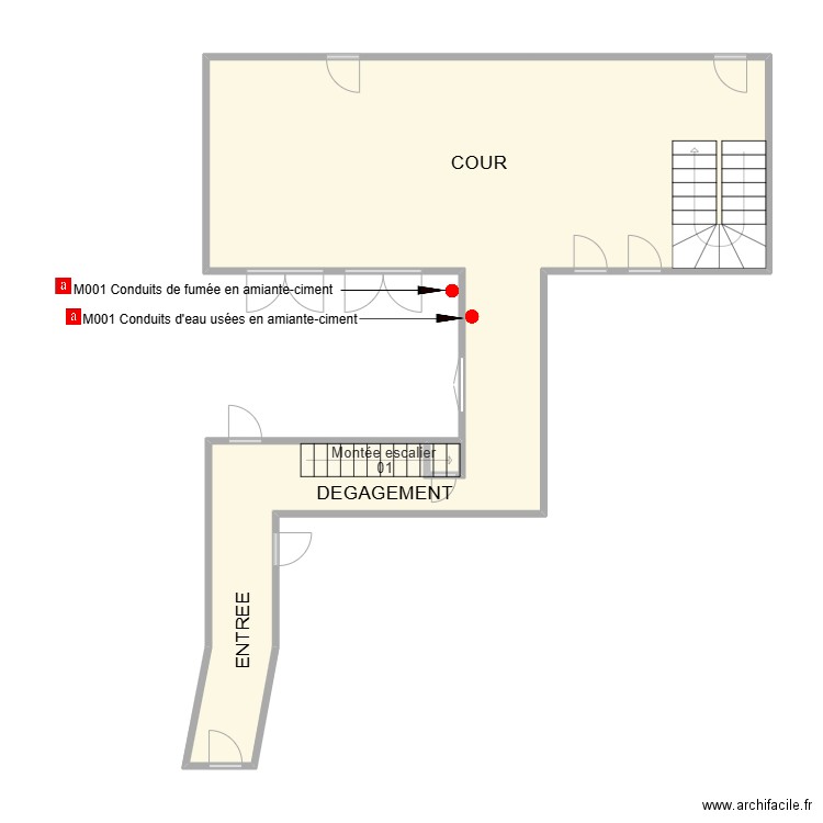 rdc dta nimes gambetta. Plan de 2 pièces et 55 m2