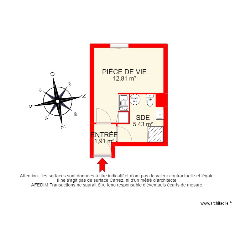 BI 23639 - . Plan de 4 pièces et 20 m2