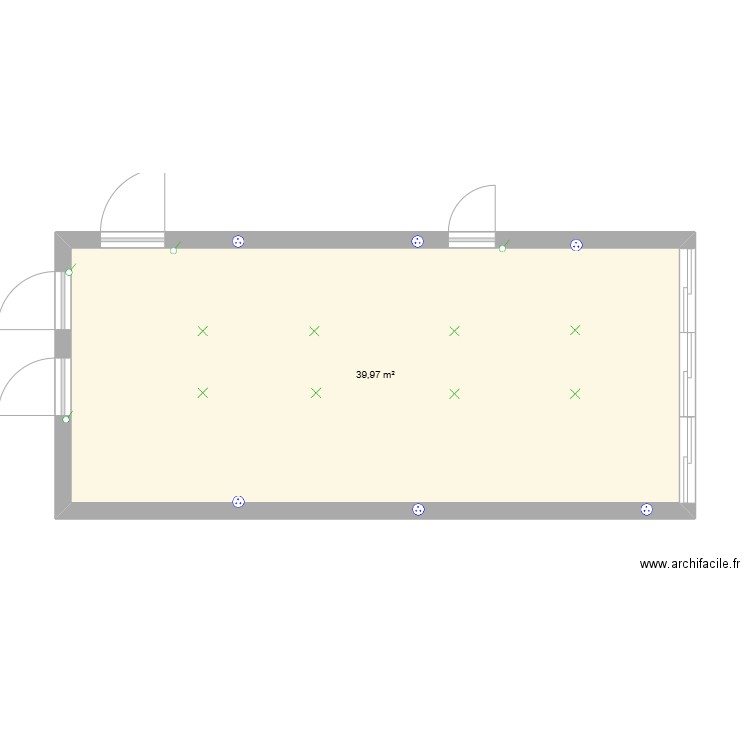 salle de pratique de toilettage de caniform. Plan de 1 pièce et 40 m2