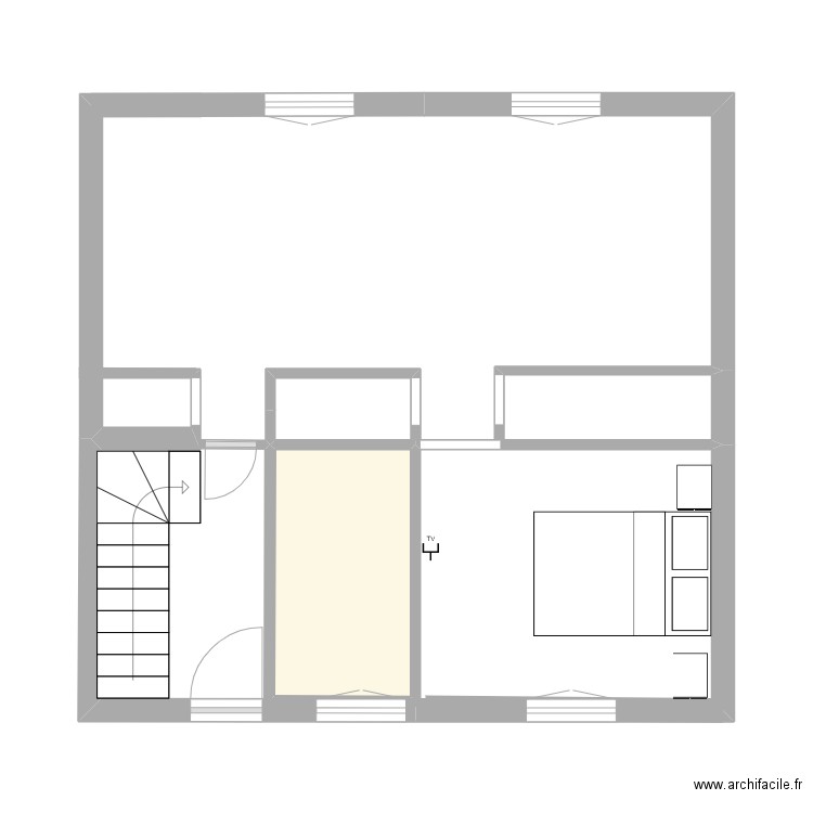 PLAN RDC CLAMART modifie 2. Plan de 1 pièce et 4 m2