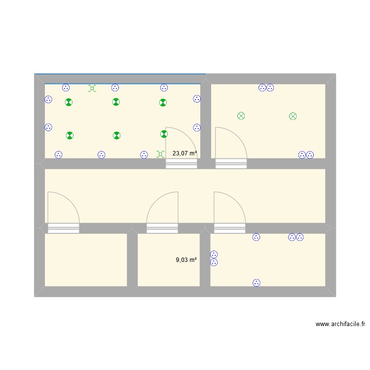 Plan d'implantation Maison 80m². Plan de 2 pièces et 32 m2