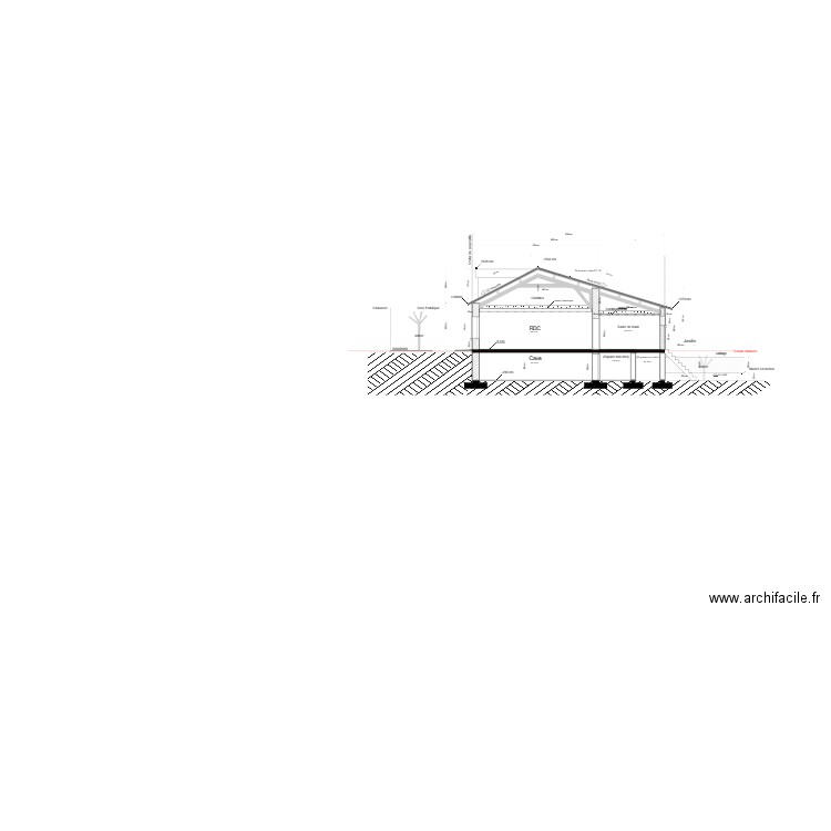 COUPE projetée. Plan de 0 pièce et 0 m2