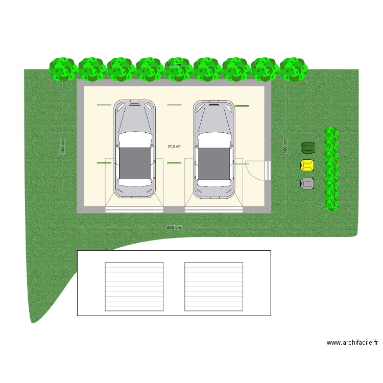 GARAGE 2. Plan de 1 pièce et 38 m2