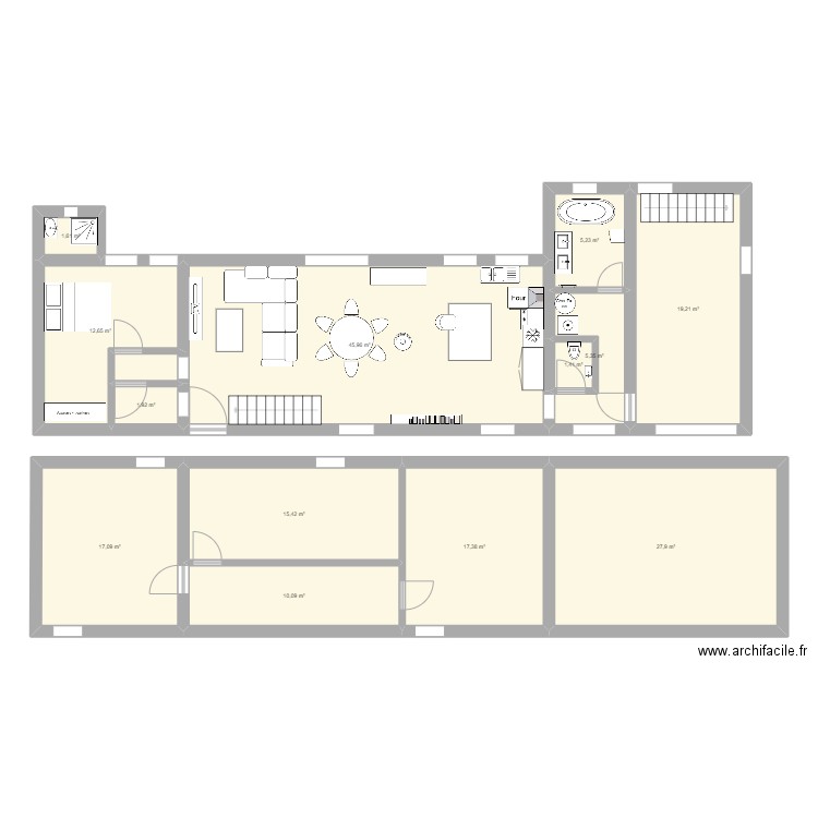 SAINT AUBIN BIS. Plan de 13 pièces et 181 m2