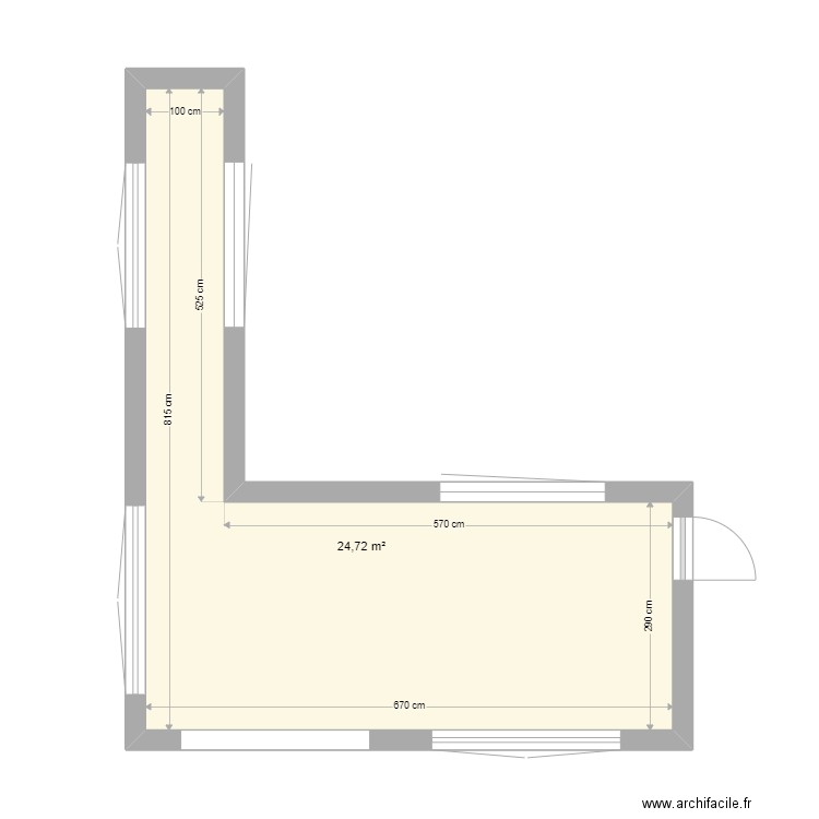 Véranda 2023. Plan de 1 pièce et 25 m2