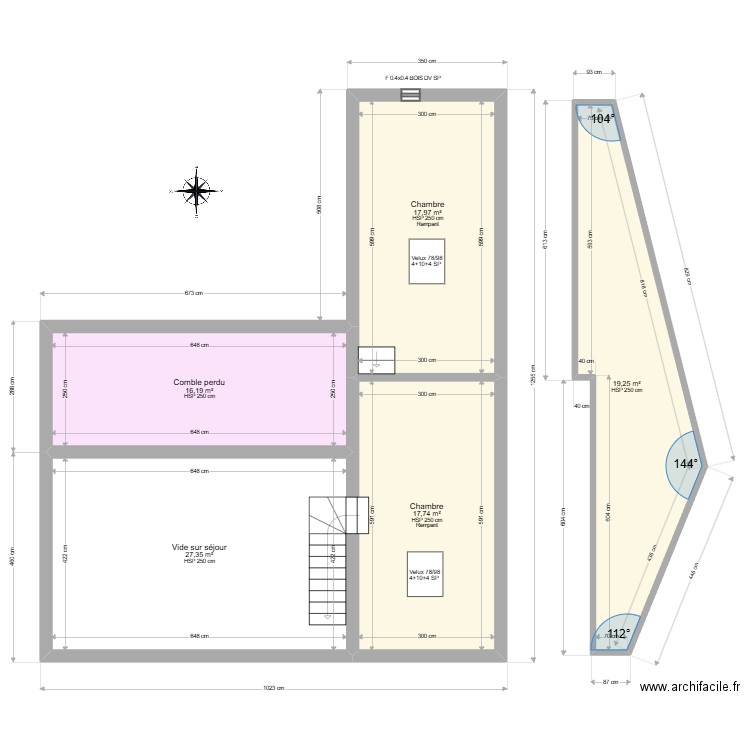 Dufour ML22043661. Plan de 5 pièces et 99 m2