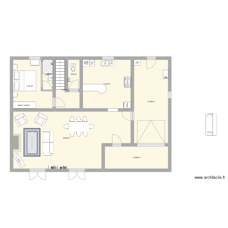 maison louannec. Plan de 8 pièces et 119 m2