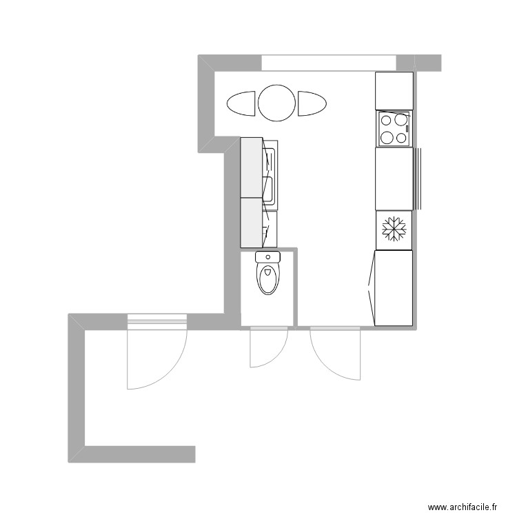 Appart base WC entrée. Plan de 0 pièce et 0 m2