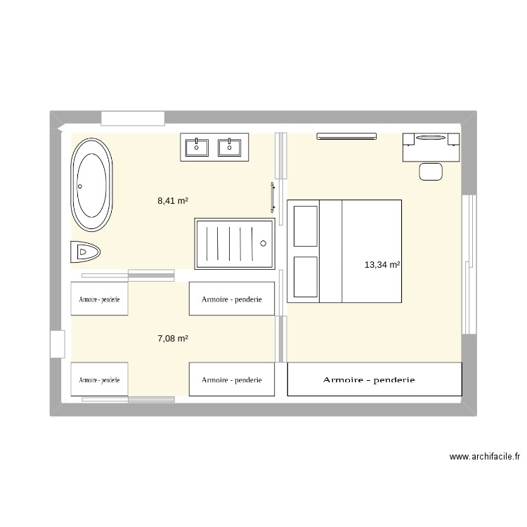 Aménagement Dépendance 3. Plan de 3 pièces et 29 m2