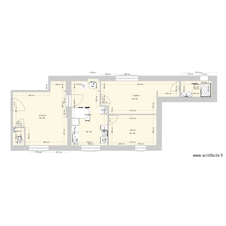 sso10. Plan de 6 pièces et 69 m2