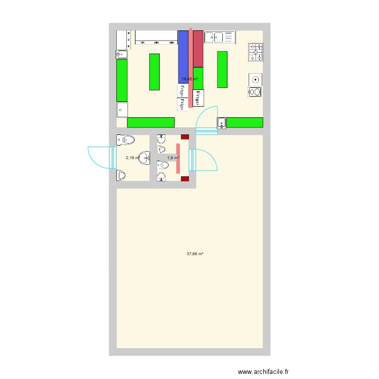 Plan de pension de famille 2. Plan de 4 pièces et 61 m2