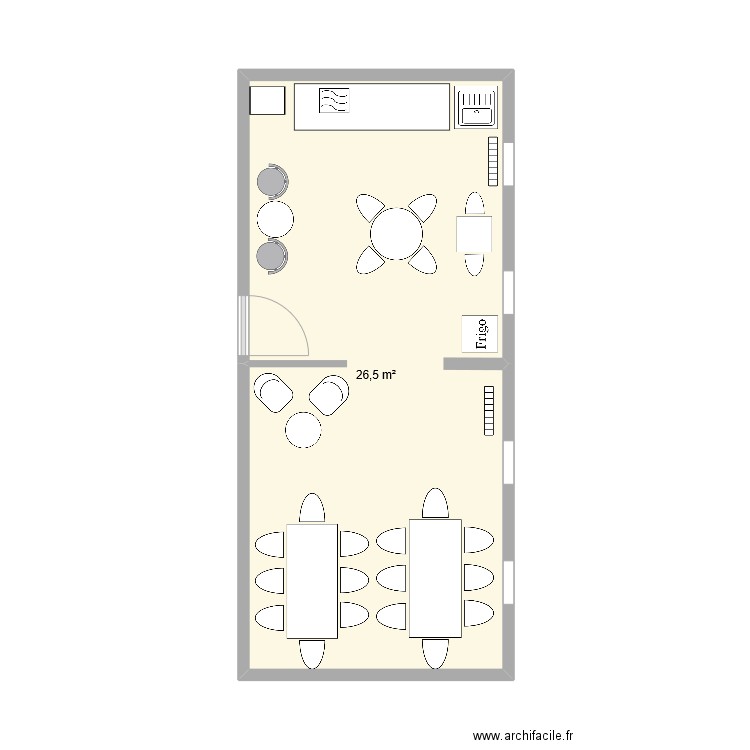 CUISINE BAT8. Plan de 1 pièce et 27 m2