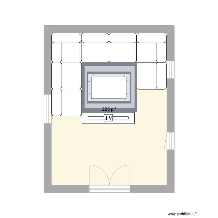 oak. Plan de 1 pièce et 21 m2