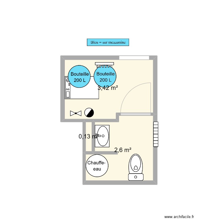 CAMBORIEUX. Plan de 3 pièces et 6 m2